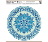 Window film without glue Blue-green mandala 30 x 33,5 cm