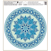 Window film without glue Blue-green mandala 30 x 33,5 cm