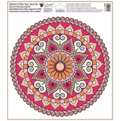 Window film without glue Red-pink mandala 30 x 33,5 cm