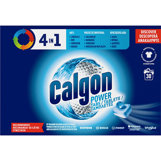 Calgon 4in1 Power Anti-Scaling Washing Machine Tablets 30 pieces 390 g