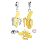 Charm Sterling silver 925 Banana, food and drink bracelet pendant