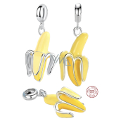 Charm Sterling silver 925 Banana, food and drink bracelet pendant