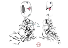 Charm Sterling silver 925 Disney Bambi and Dupik, 2in1 pendant for bracelet Christmas