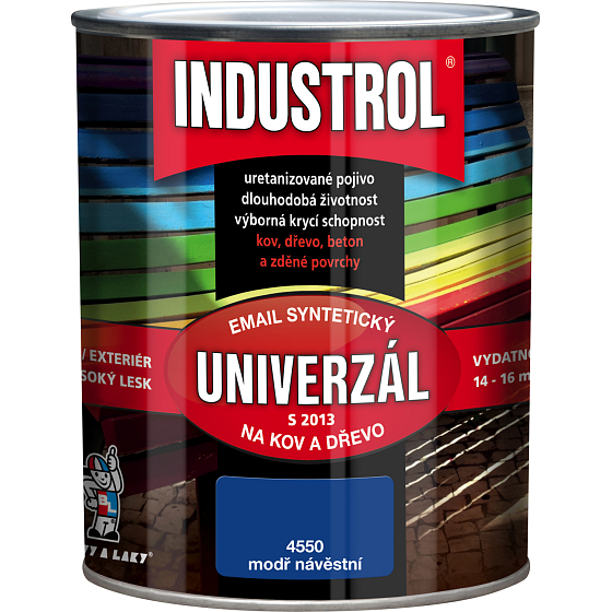 Industrol S2013 universal gloss top coat for metal and wood, 4550 signaling blue, 600 ml