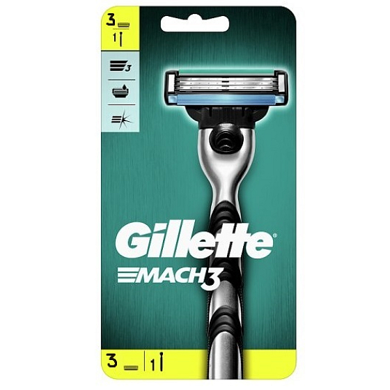 Gillette Mach3 movement + spare head 3 pieces, for men