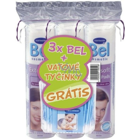 Bel Cosmetic Cosmetic tampons 3 x 70 pieces + cotton swabs