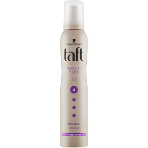 Taft Perfect Flex, ultra strong hair mousse, hold strength 4, 200 ml