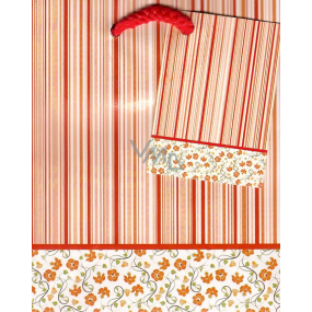 Nekupto Gift paper bag 14 x 11 x 6.5 cm Red stripe 1 piece 805 30 BS