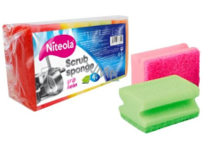 Niteola Grip Scrub Sponge Ultra shaped dish sponge 9 x 7 x 4.5 cm 4 pieces