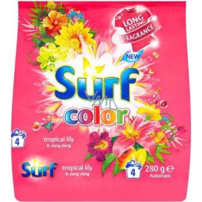 Surf Color Tropical Lily & Ylang Ylang powder with fabric softeners for washing colored laundry 4 doses 280 g