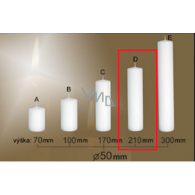 Lima Gastro smooth candle white cylinder 50 x 210 mm 1 piece