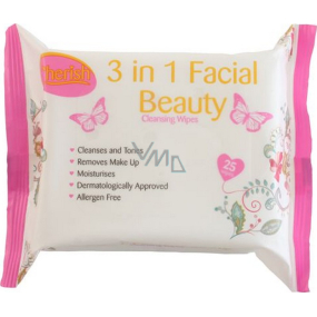 Cherish 3 in 1 cosmetic wipes 25 pieces