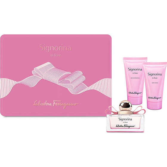 Salvatore Ferragamo Signorina in Fiore eau de toilette for women 50 ml + body lotion 50 ml + shower gel 50 ml, gift set