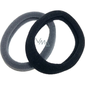 Hair band black, gray 5 x 1 cm 2 pieces