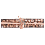 Copper bells in a 1.5 cm box, 39 pieces