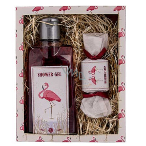 Bohemia Gifts Flamingo Grapevine shower gel 200 ml + handmade soap 30 g cosmetic set