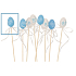 Plastic egg recess 4 cm + skewers blue 1 piece