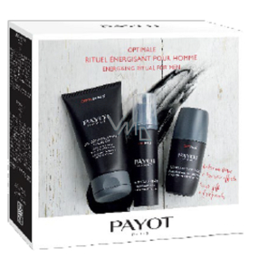 Payot Optimale Energizing Ritual for Men Soin Total Anti-Age Wrinkle Smoothing Emulsion 50 ml + Désincrustant Cleansing Gel 150 ml + 24H antiperspirant roll-on 75 ml, cosmetic set for men