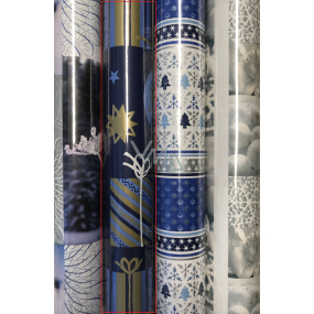 Zöllner Gift wrapping paper 70 x 150 cm Christmas Blue with flasks and gifts