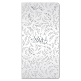 Ditipo Greeting card money envelope silver, Feathers 100 x 200 mm