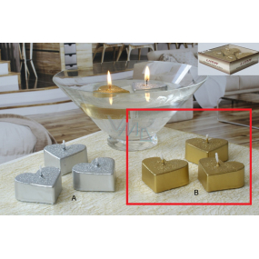 Lima Floating Heart Candle Metal Gold 4 Pieces