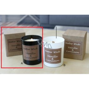 Lima Natur Wick Black & White Vanilla and cinnamon Aroma candle wooden wick black 175 g 1 piece