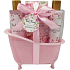 Salsa Collection Pink Peony Shower Gel 150 ml + body lotion 150 ml + bath salt 100 g, cosmetic set in a pink tray