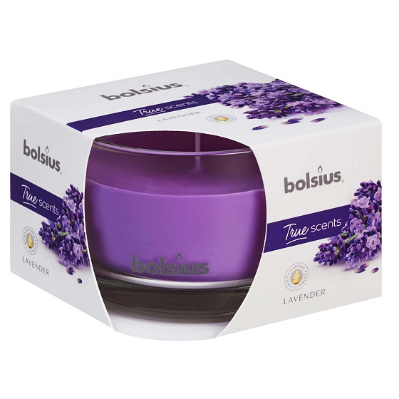 Bolsius True Scents Lavender - Lavender Scented Candle in Glass 90 x 63 mm