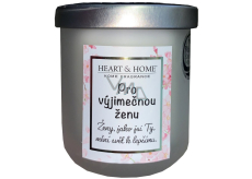 Heart & Home Fresh linen soy scented candle with inscription For a special woman 110 g