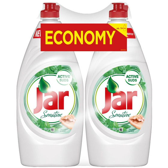 Jar Sensitive Tea Tree & Mint hand dishwashing liquid 2 x 900 ml, duopack