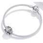 Sterling silver 925 Lotus flower charm, bead for bracelet symbol
