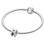 Charm Sterling silver 925 Alphabet letter H, bead for bracelet