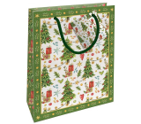 Nekupto Gift paper bag 23 x 18 x 10 cm Christmas trees with gifts