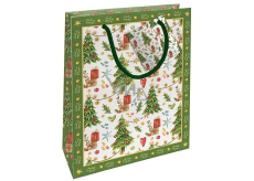 Nekupto Gift paper bag 23 x 18 x 10 cm Christmas trees with gifts