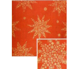 Nekupto Christmas gift wrapping paper 70 x 150 cm Red, golden snowflake stars