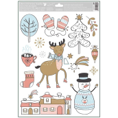 Window film christmas coloured with glitter houses 30 x 42 cm