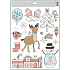 Window film christmas coloured with glitter houses 30 x 42 cm