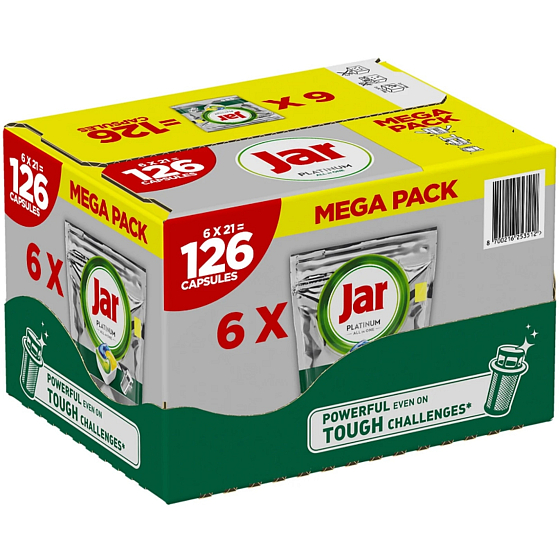 Jar Platinum All in One Lemon dishwasher capsules box 6 x 21 pieces