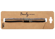Albi Black Cylinder Bracelet, Adjustable Size, Set of 2 Pieces