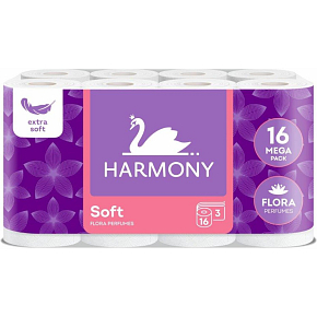Harmony Soft Flora Aroma Toilet Paper, 3-Ply, 16 Rolls