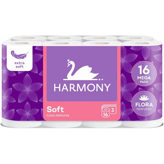 Harmony Soft Flora Aroma Toilet Paper, 3-Ply, 16 Rolls