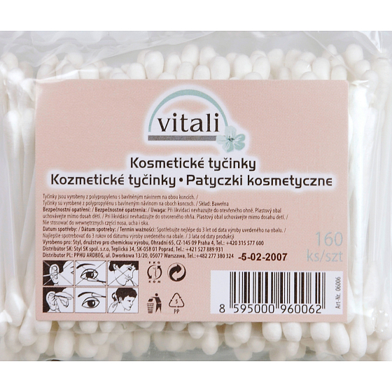 Vitali Cotton buds for ears in a bag of 160 pieces