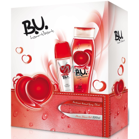 BU Heartbeat perfumed deodorant glass 75 ml + shower gel 250 ml, gift set for women