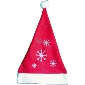 Santa Claus / Santa Christmas hat red with snowflakes 40 x 30 cm 1 piece