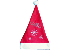 Santa Claus / Santa Christmas hat red with snowflakes 40 x 30 cm 1 piece