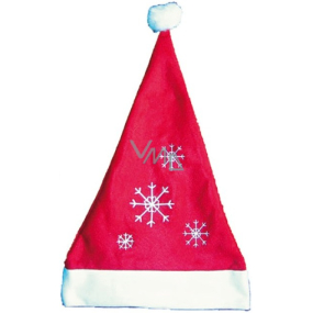 Santa Claus / Santa Christmas hat red with snowflakes 40 x 30 cm 1 piece