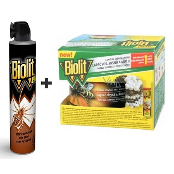 Biolit Plus Stop spiders spray 400 ml + catcher for wasps, hornets and flies set of 200 ml