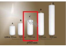 Lima Gastro smooth candle white cylinder 60 x 150 mm 1 piece