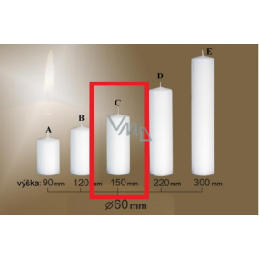 Lima Gastro smooth candle white cylinder 60 x 150 mm 1 piece
