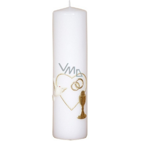 Lima Wedding Candle Heart and Rings Altar Candle White Cylinder 60 x 220 mm 1 piece